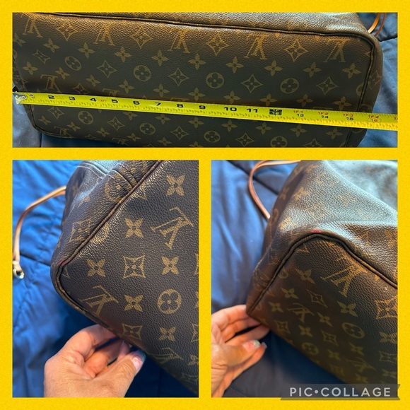 AUTHENTIC LOUIS VUITTON • Large Neverfull Tote & Pochette Patina Monogram Bag • - Picture 8 of 16